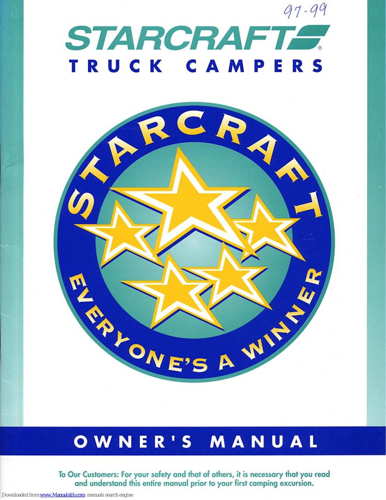 Starcraft Starblazer, Sportstar, LeisureStar 852, Roadstar, LeisureStar 853 Owner's Manual