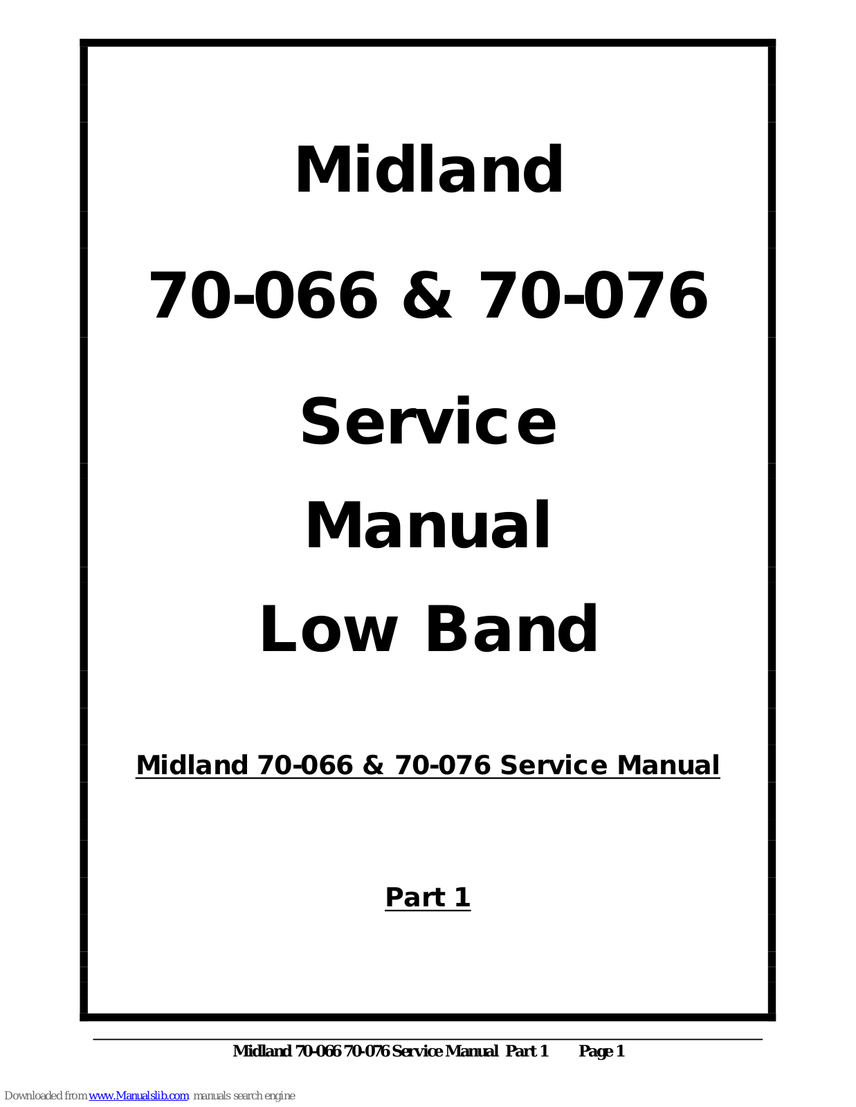 Midland 70-066, 70-076 Service Manual