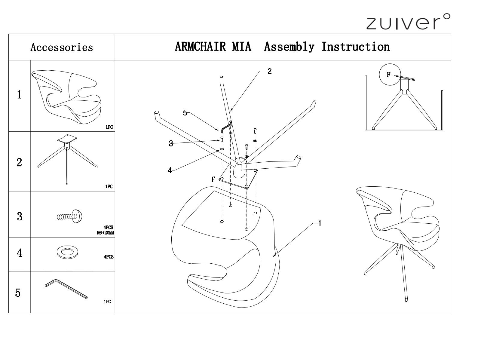 Zuiver ZIVE1013 Installation & Assembly - ManualMachine.com
