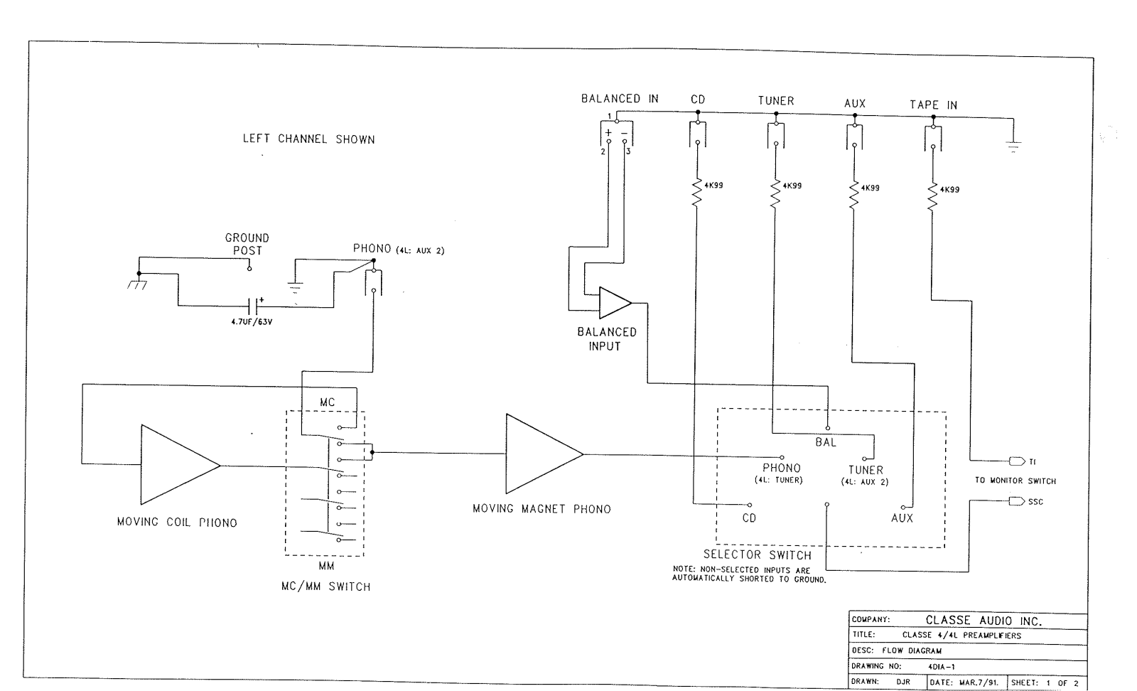 Classe Audio 4 Schematic