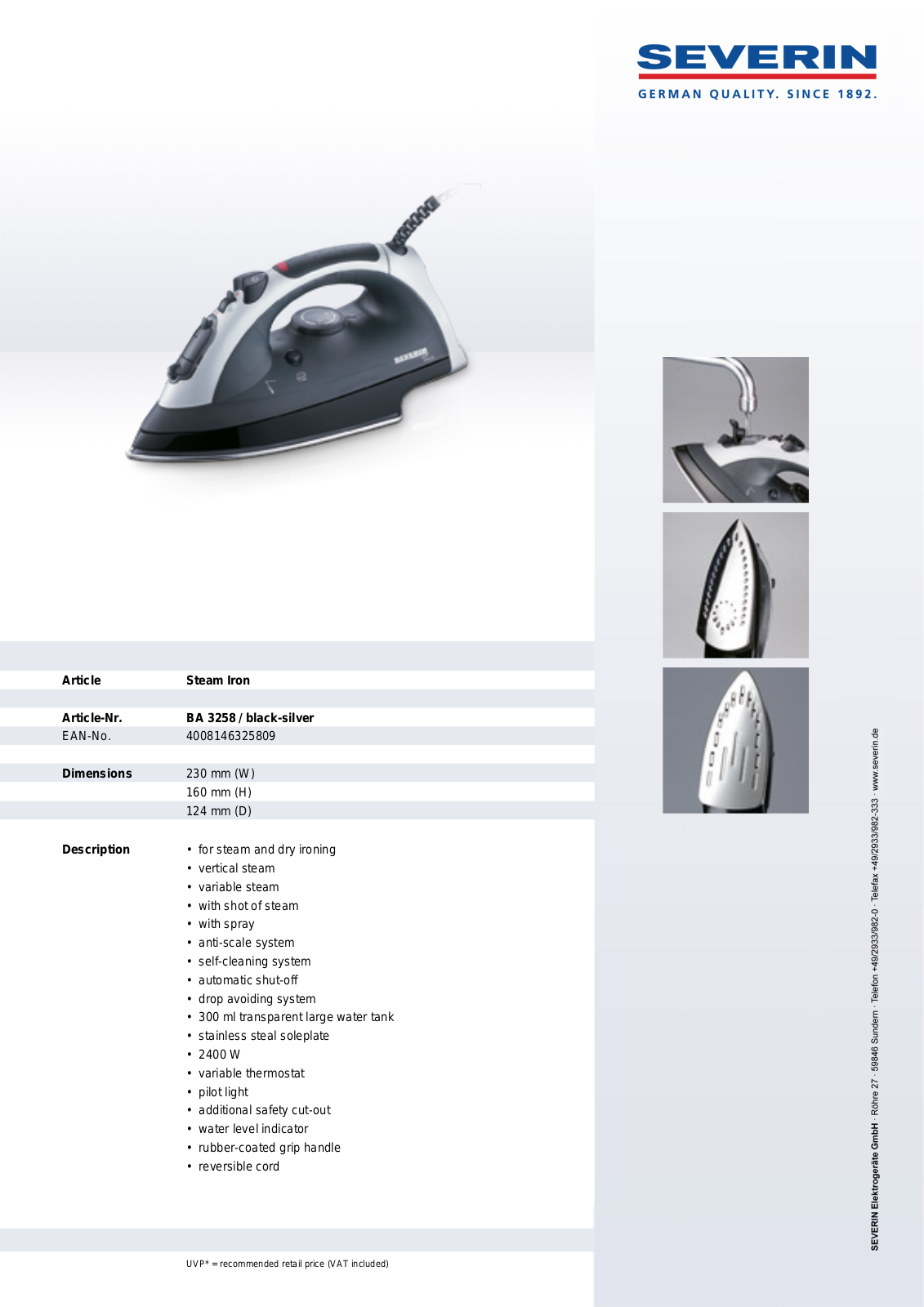 Severin BA 3258 User Manual