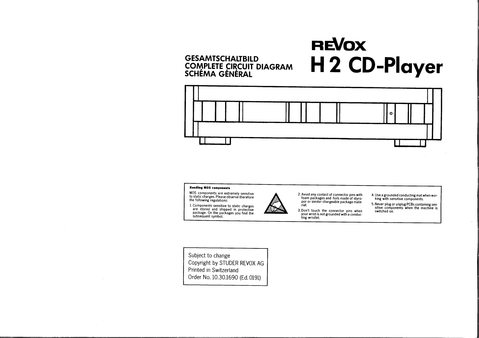 Revox H-2 User Manual