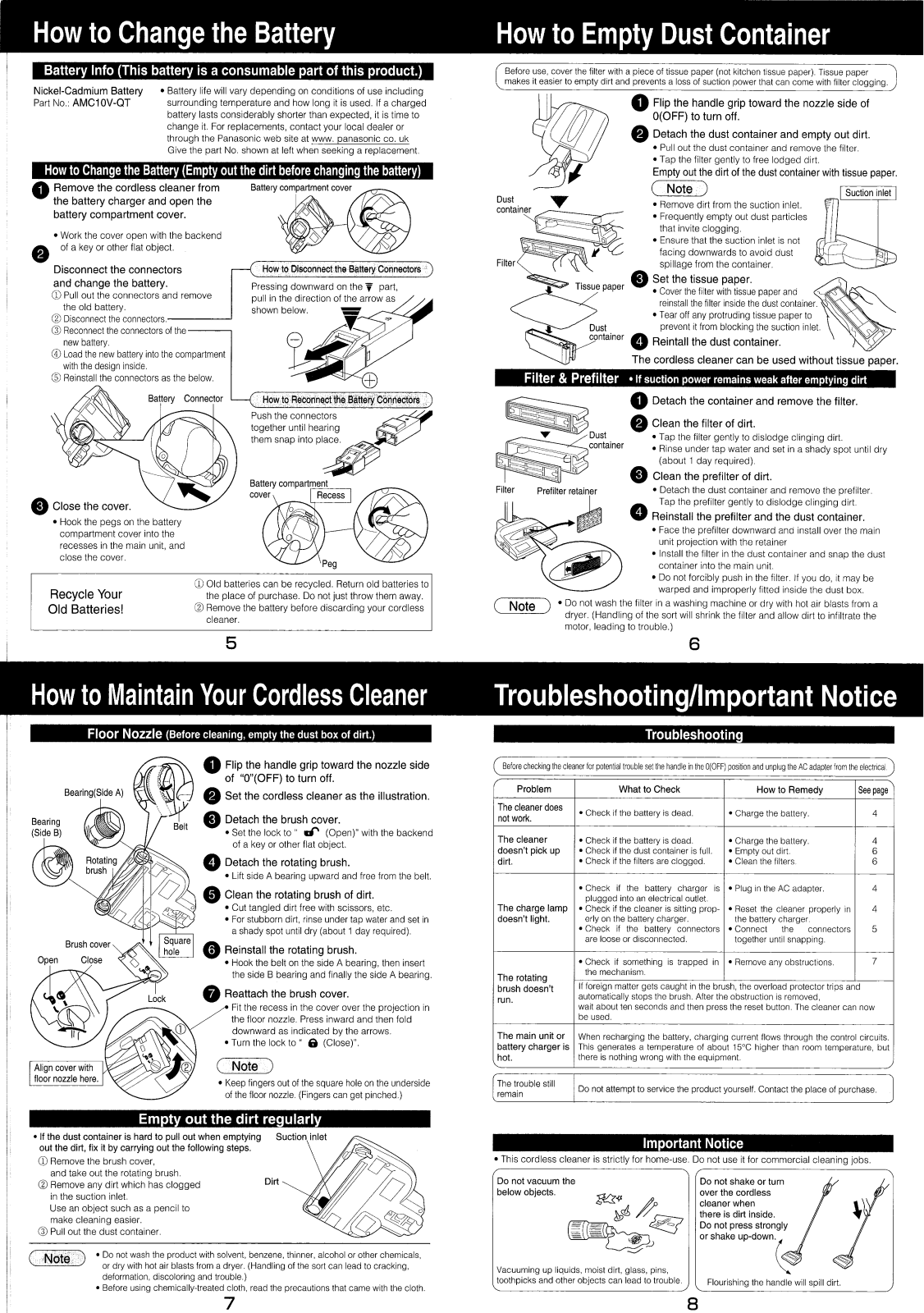 Panasonic MC-B250 User Manual