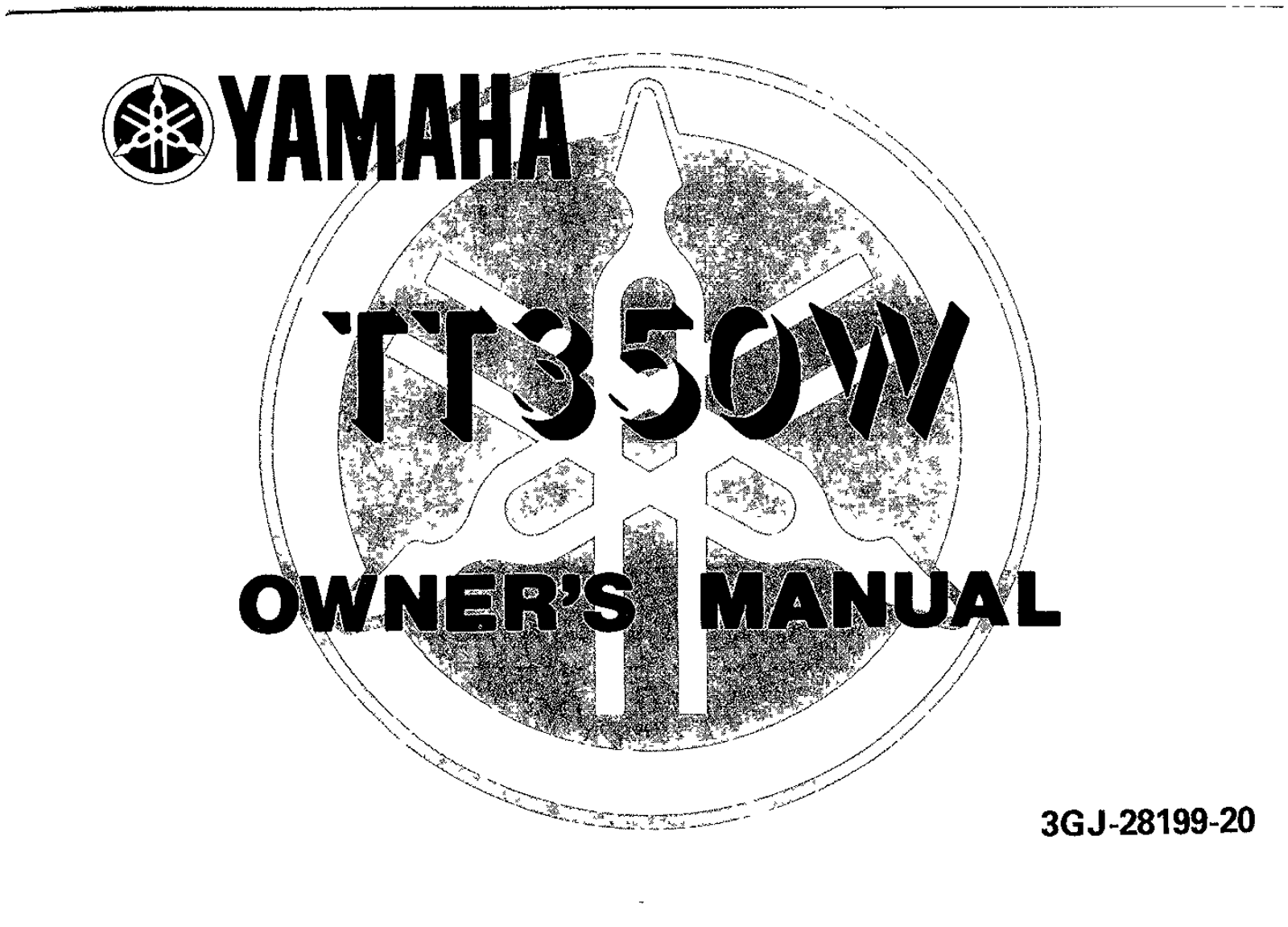 Yamaha TT350 W 1989 Owner's manual