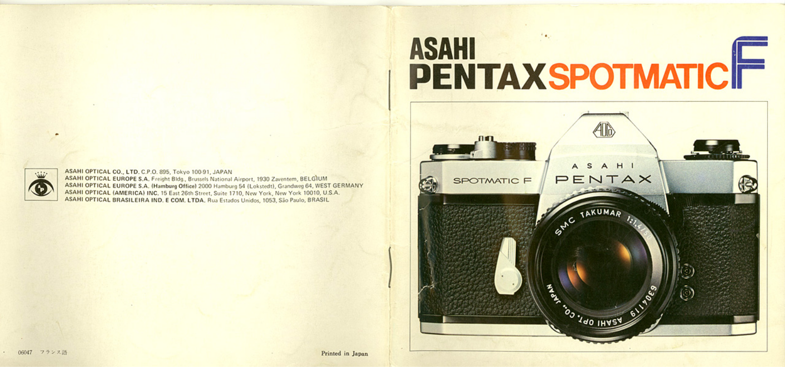 PENTAX Spotmatic F Instruction Manual