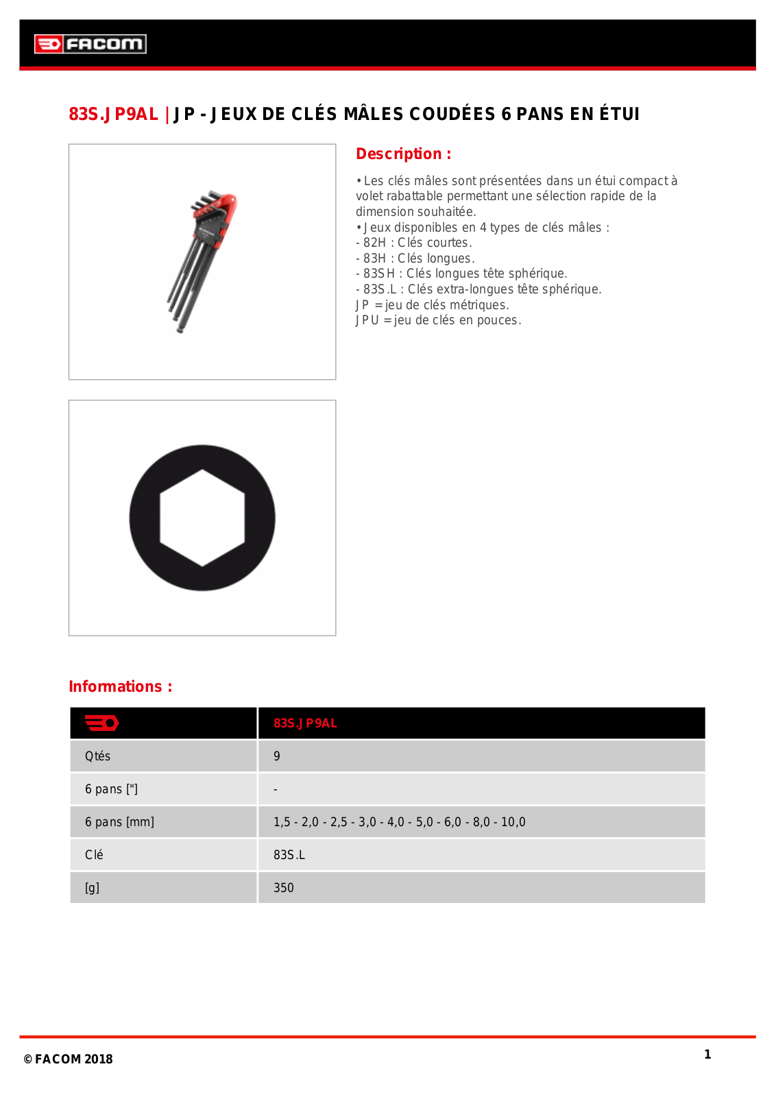 Facom 83S.JP9ALPF Specification - ManualMachine.com