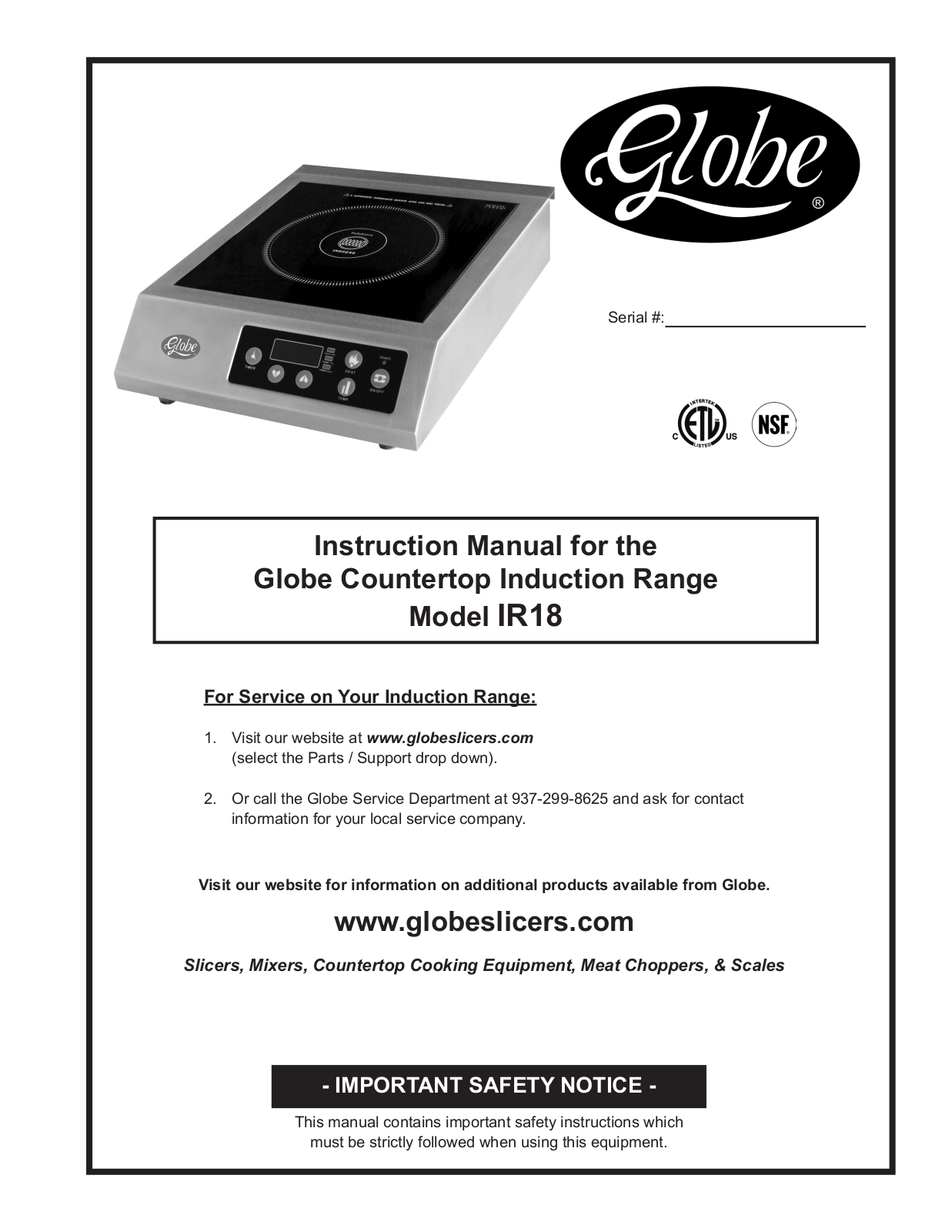 Globe IR18 Installation  Manual