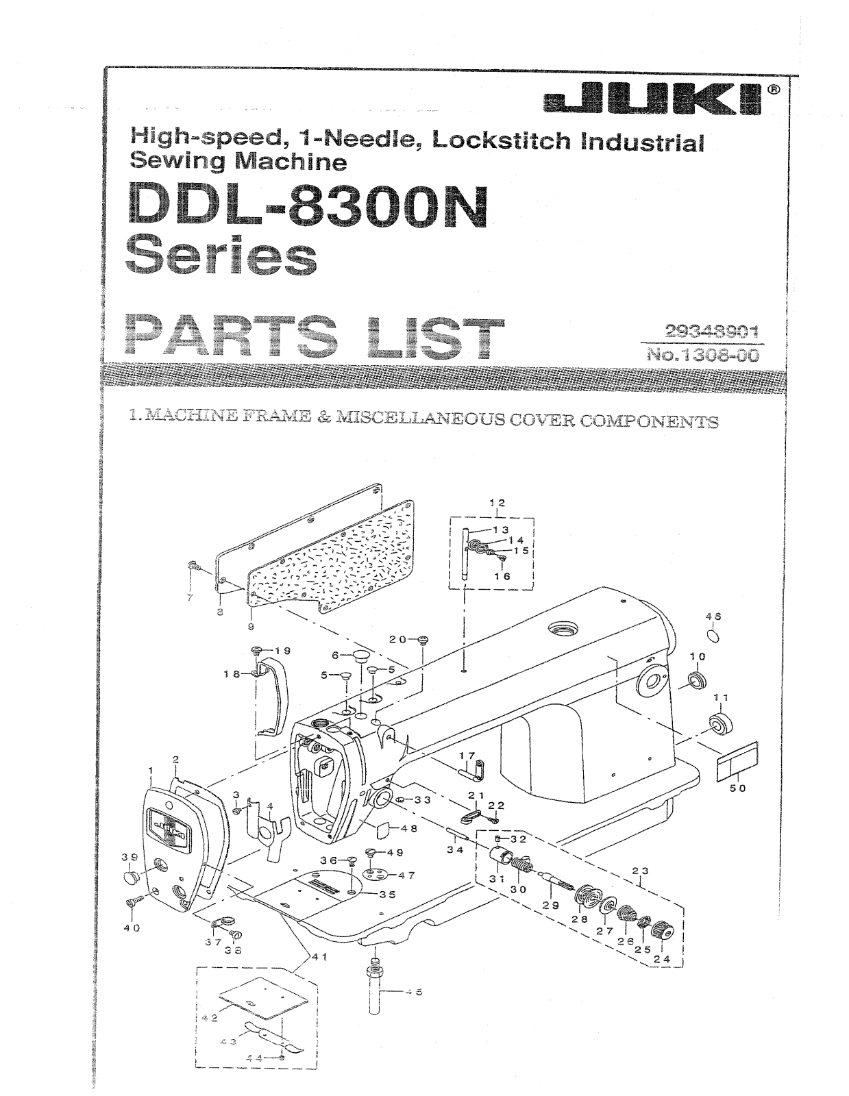 JUKI DDL-8300N Parts List