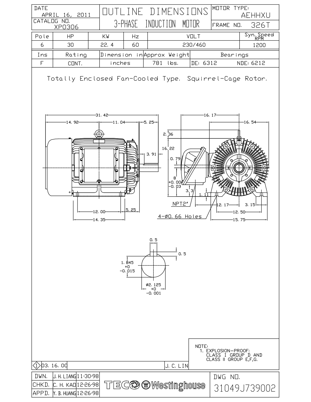 Teco XP0306 Reference Drawing