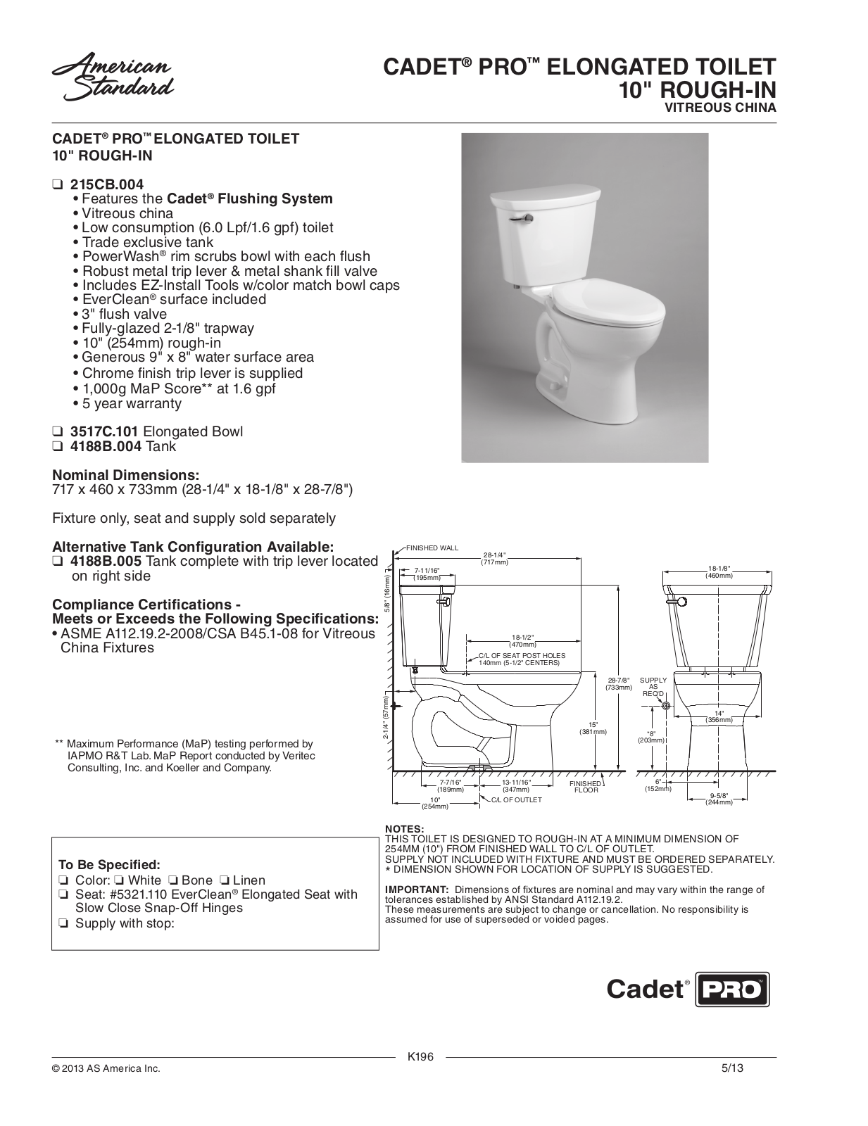 American Standard ASD9770 Specifications - ManualMachine.com