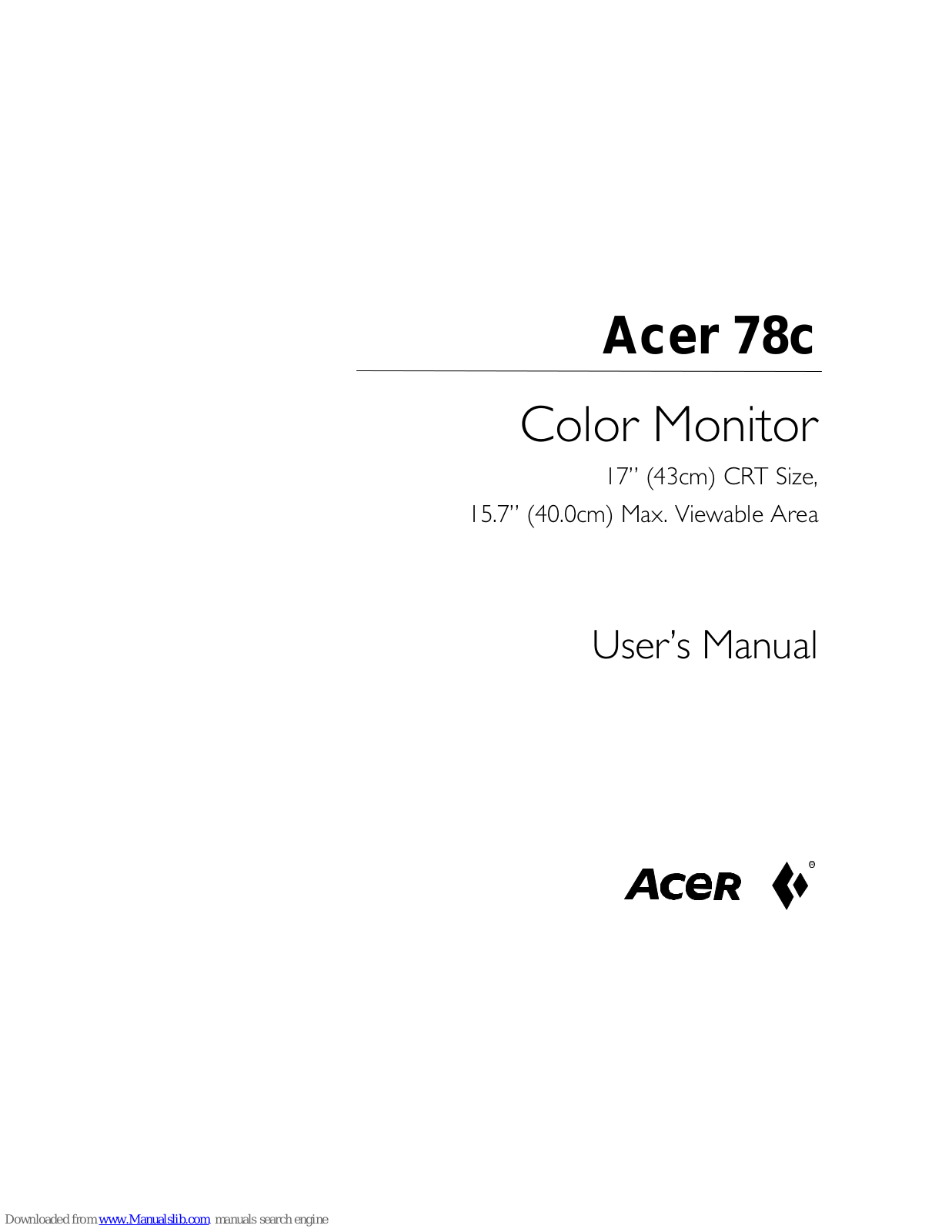 Acer 78c User Manual - ManualMachine.com