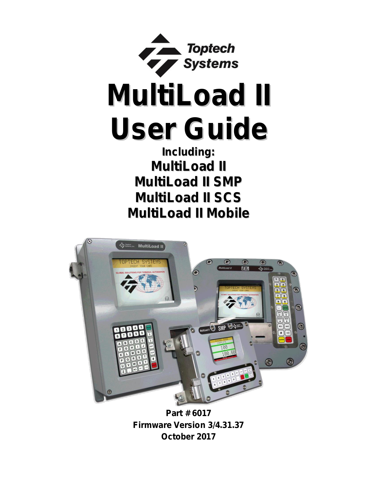 Toptech Systems MultiLoad II, MultiLoad II SMP, MultiLoad II SCS, MultiLoad II Mobile User Manual