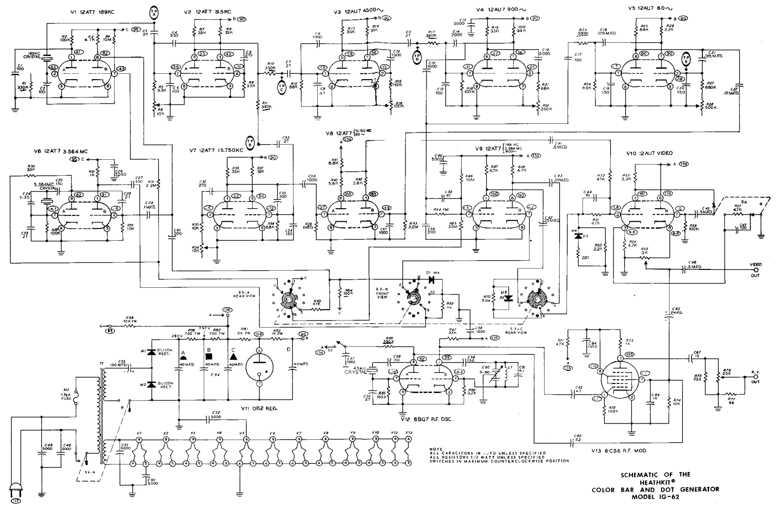 Heath Company IG-62 Schematic