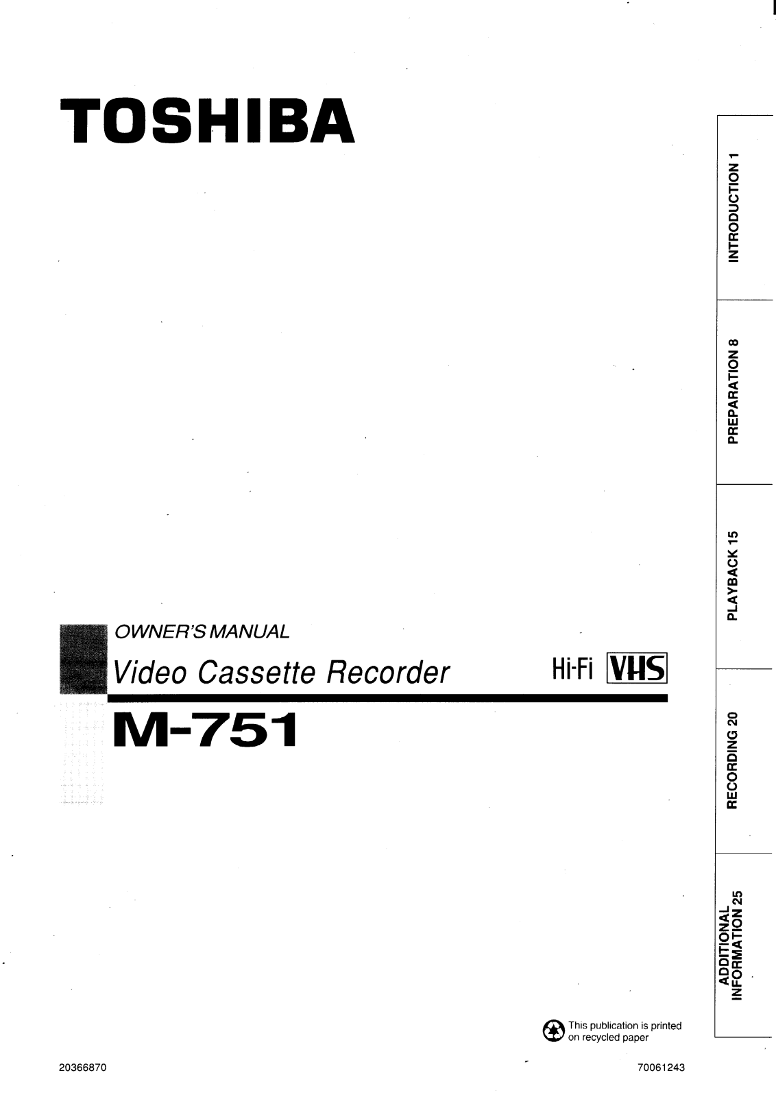 Toshiba M751 User Manual