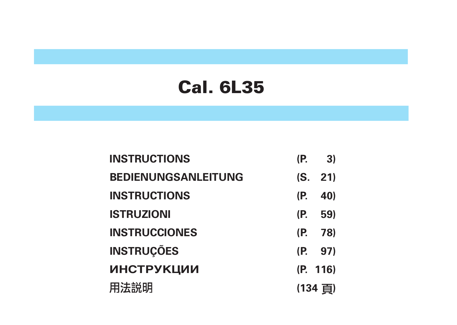 Seiko 6L35 User Manual