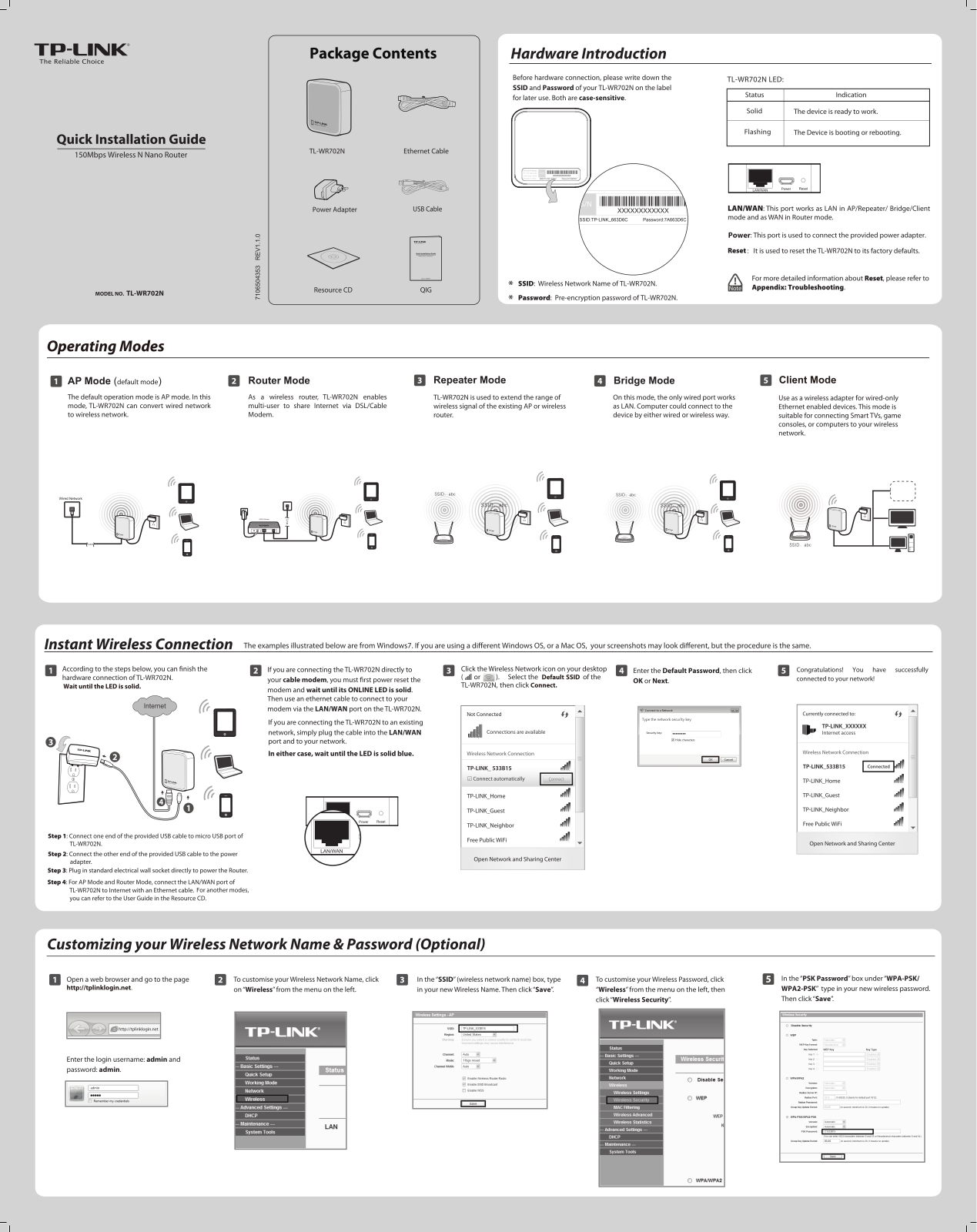 TP-Link TL-WR702N Quick Installation Guide