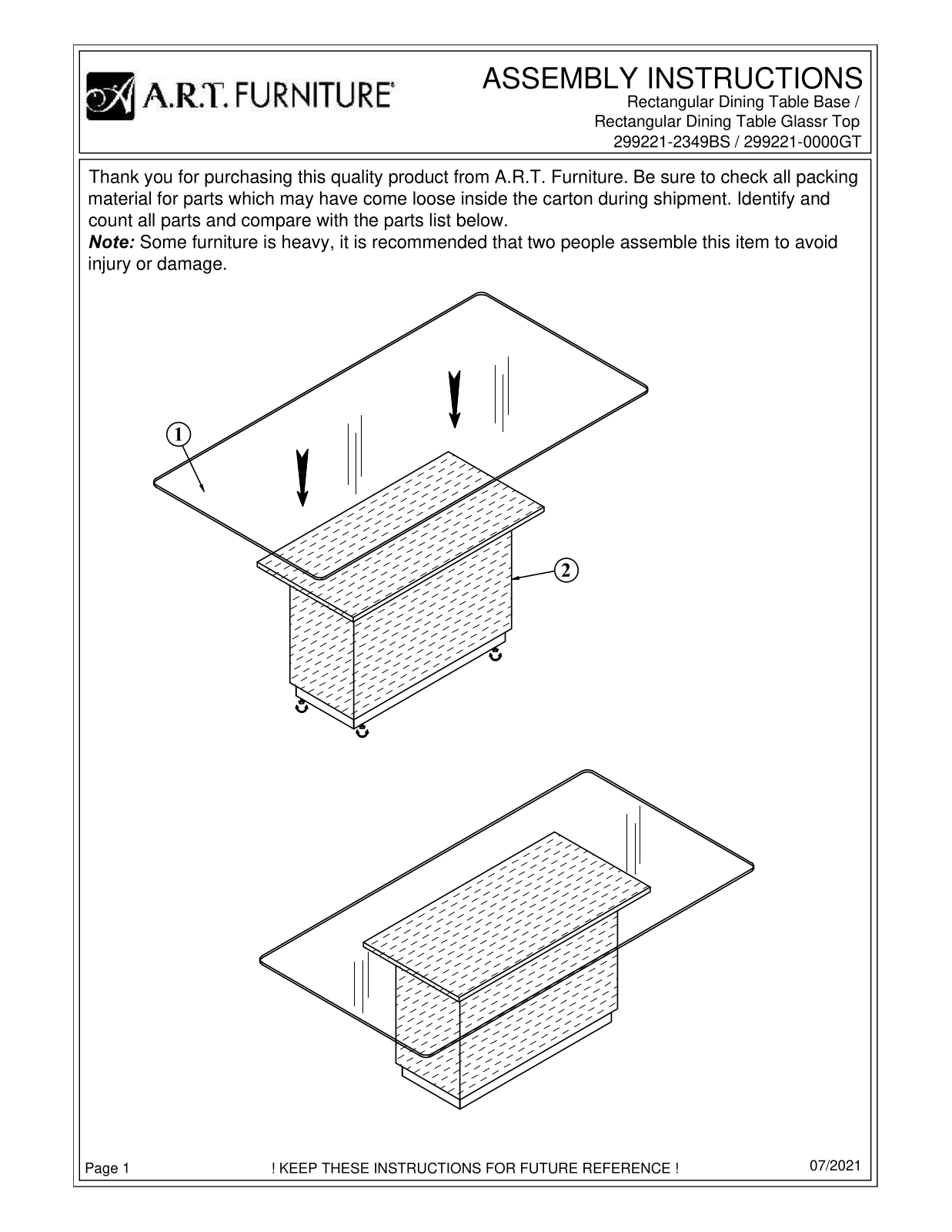 A.R.T. ATF11019 Installation & Assembly - ManualMachine.com