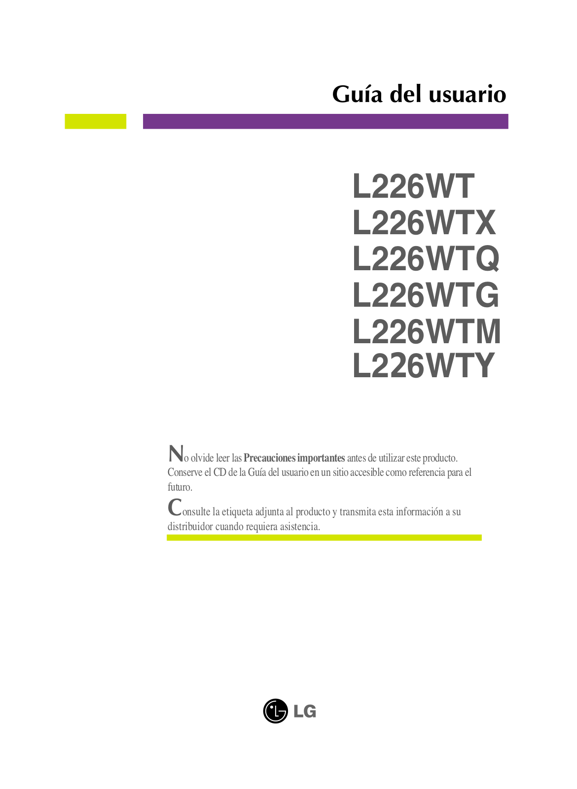 LG L226WTQ-PF, L226WTQ-BF User Manual