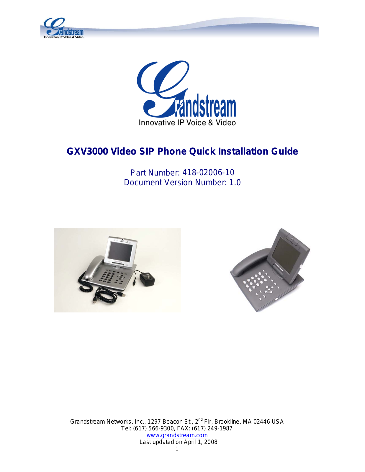 Grandstream GXV-3000 User Manual