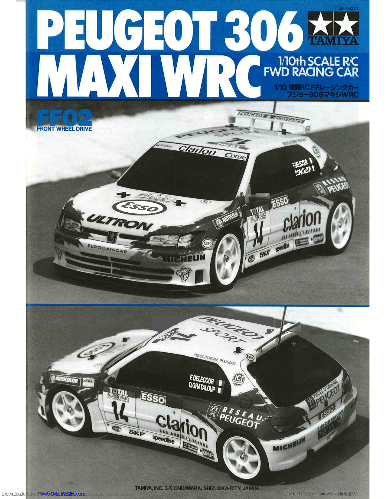 Tamiya peugeot 306 maxi wrc User Manual