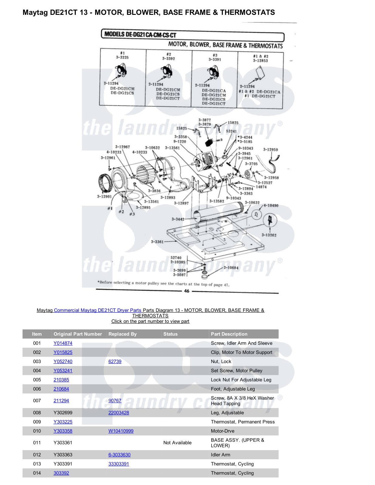 Maytag DE21CT Parts Diagram