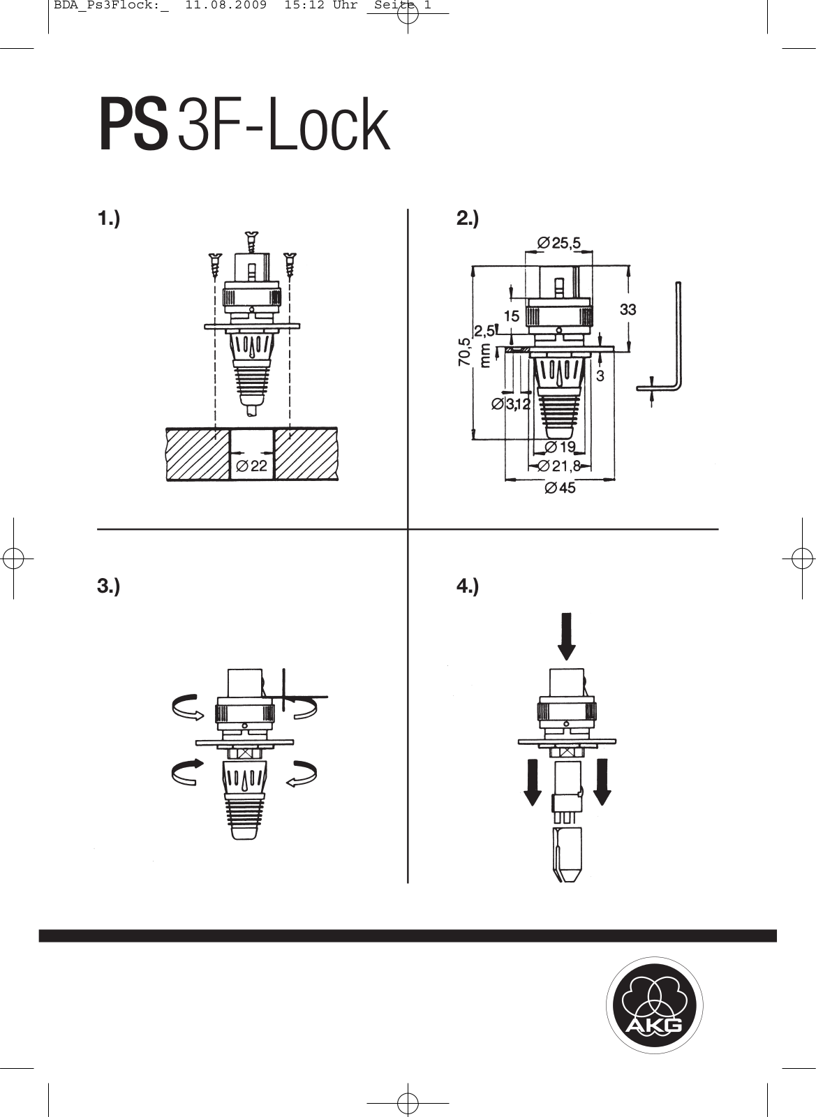 AKG PS3F-LOCK User Manual