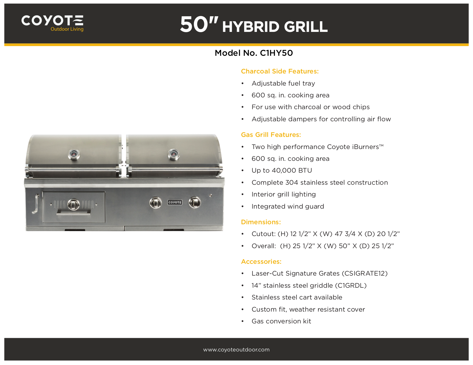 Coyote C1HY50LP Product Sell Sheet