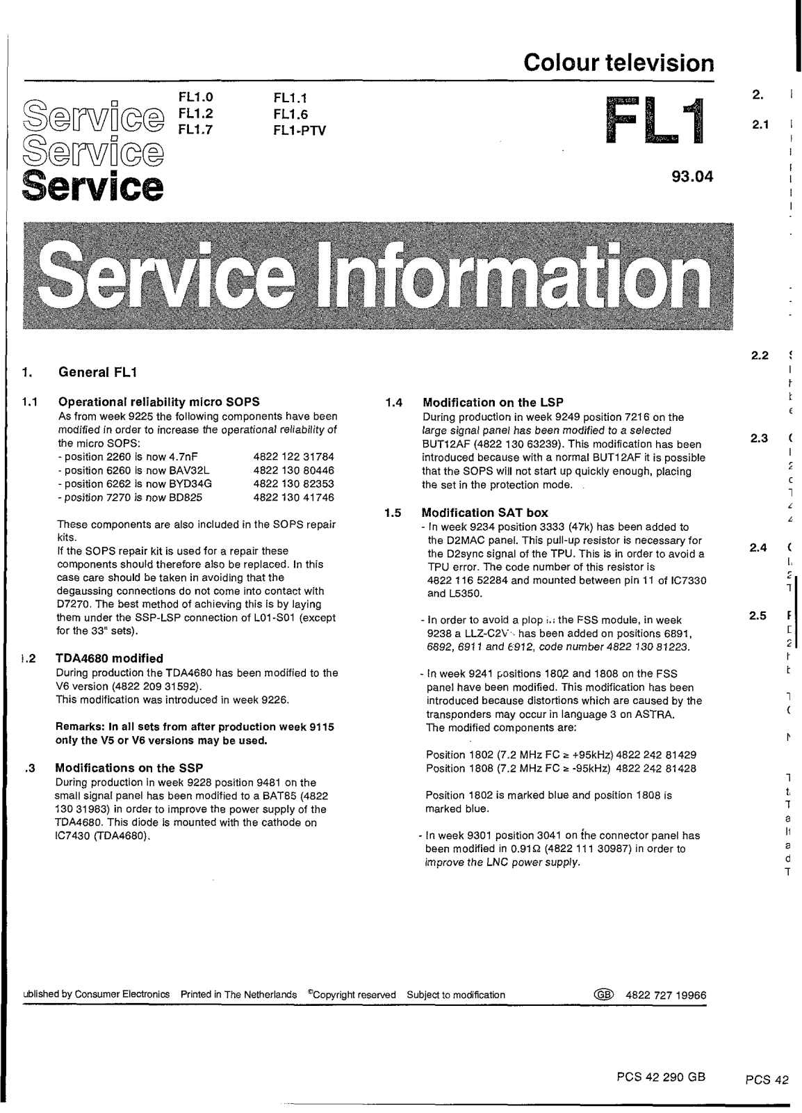 Philips FL1 Service Manual