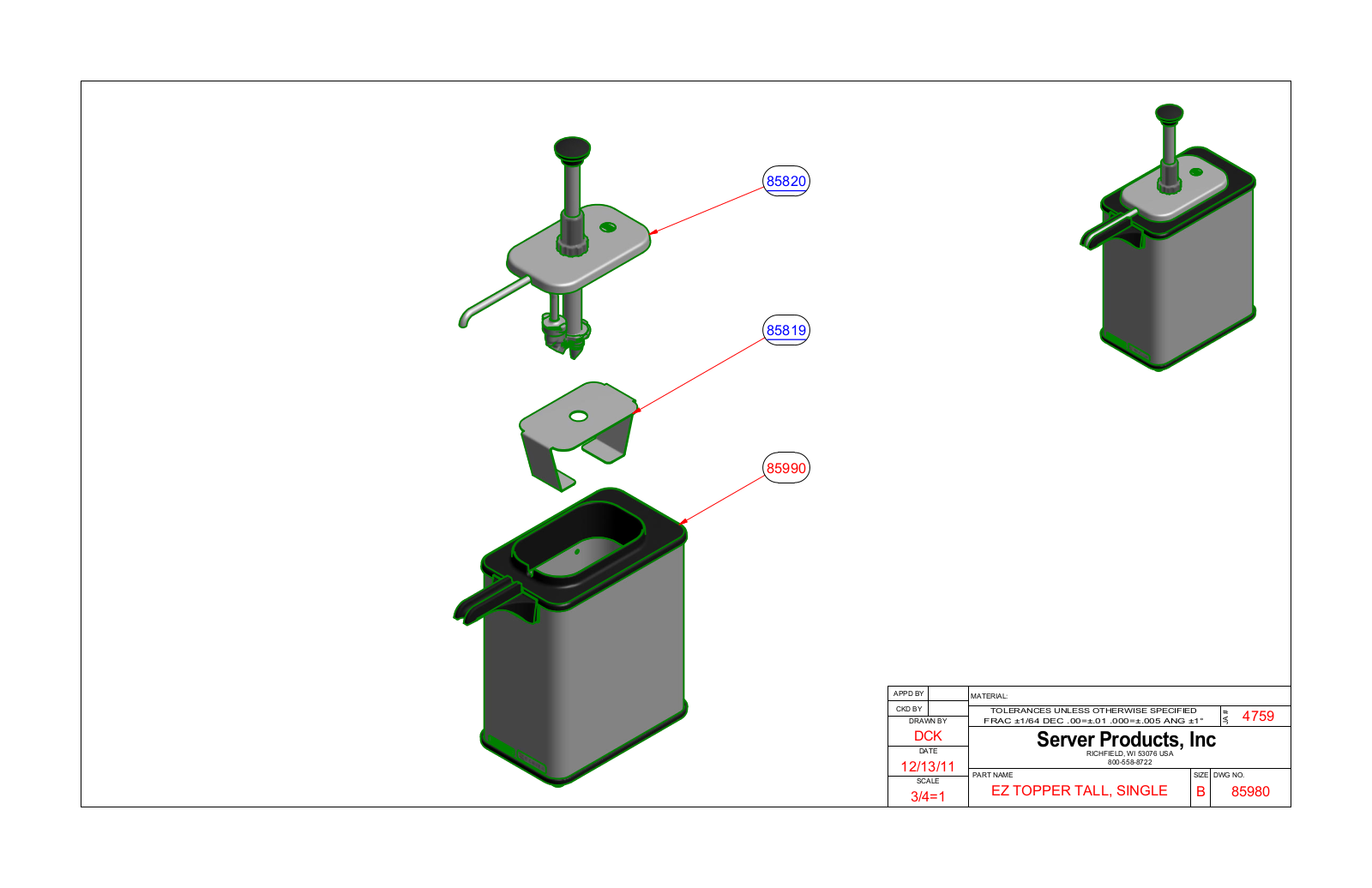 Server 85980 Parts Manual