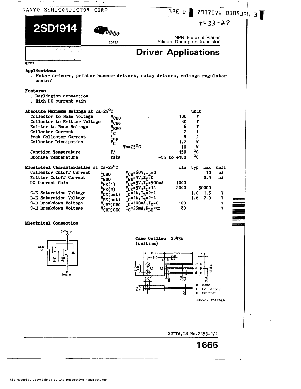 Sanyo 2sd1914 Datasheet - ManualMachine.com