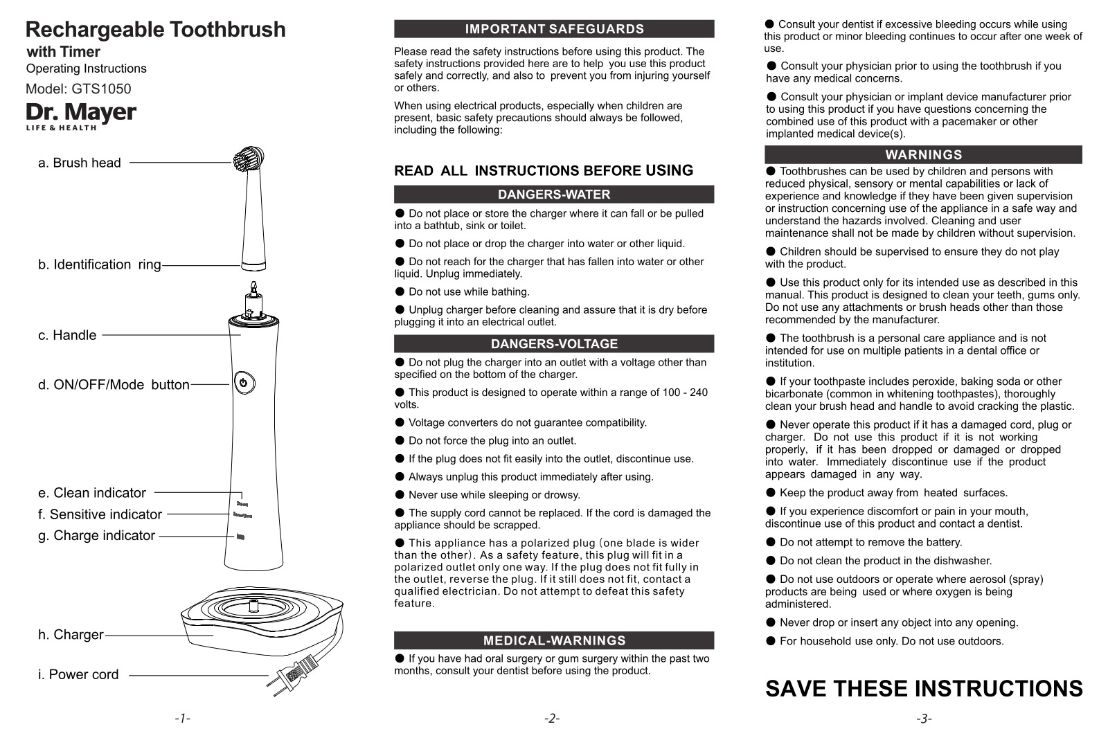 Dr. Mayer GTS1050 User Manual