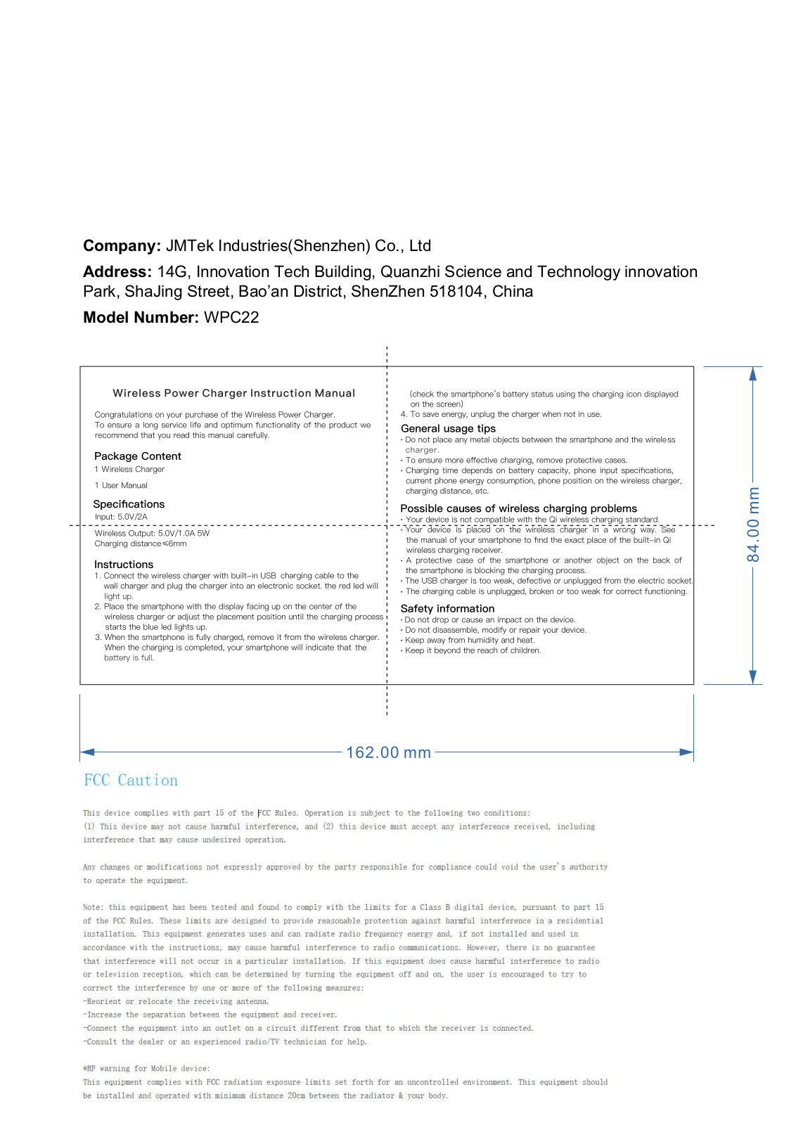 JMTek WPC22 User Manual