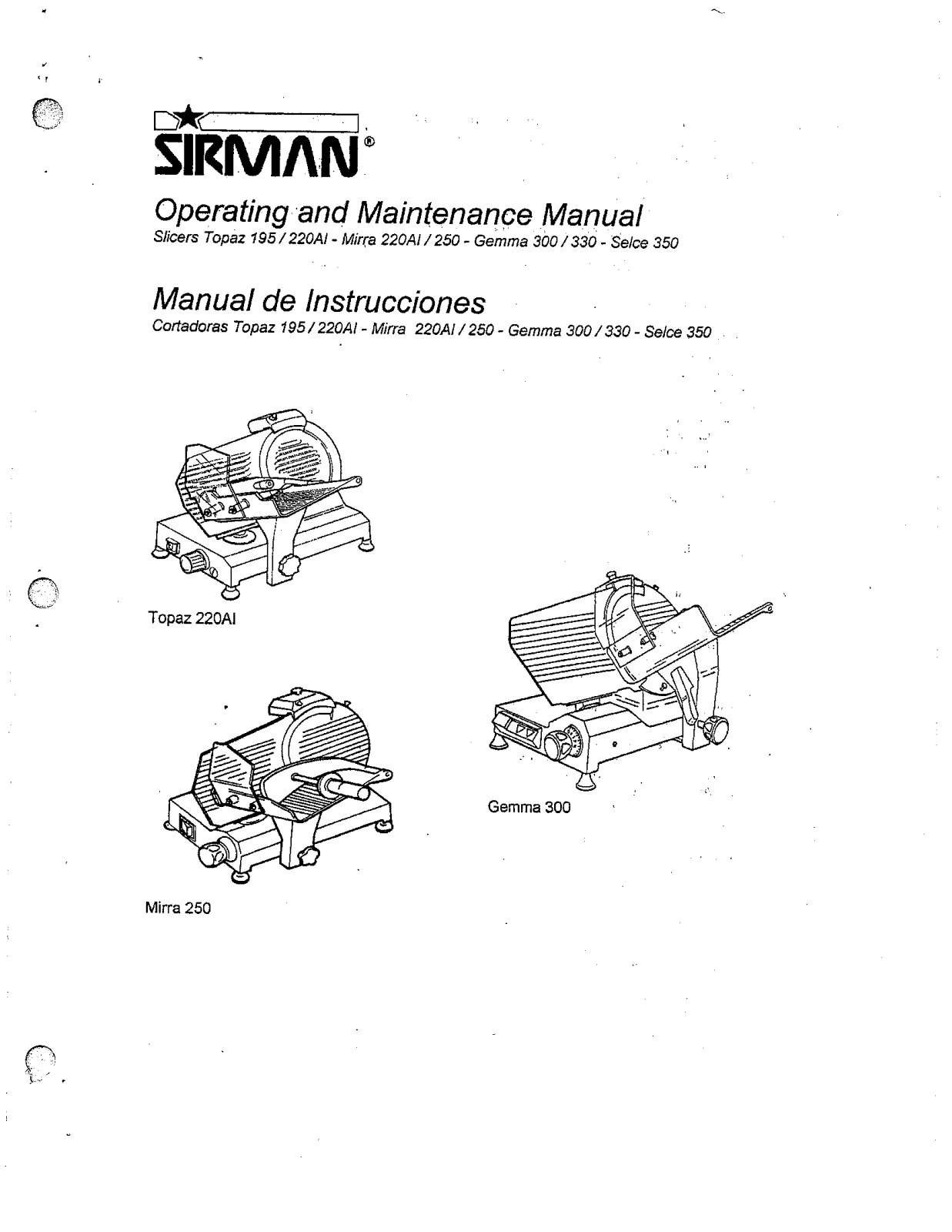 Sirman - Eurodib Topaz220AI Installation Manual