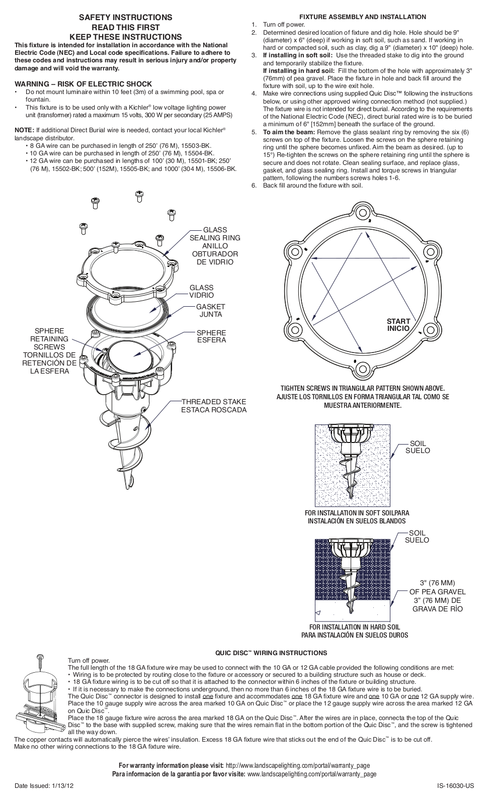 Kichler 16030 User Manual