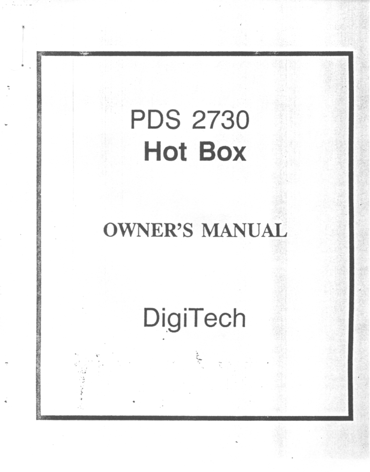 DigiTech PDS2730 User Manual