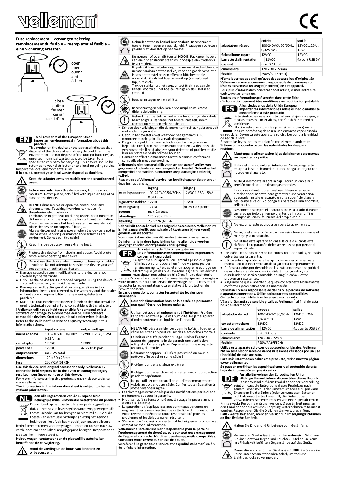 Velleman PSSEUSB4 User Manual