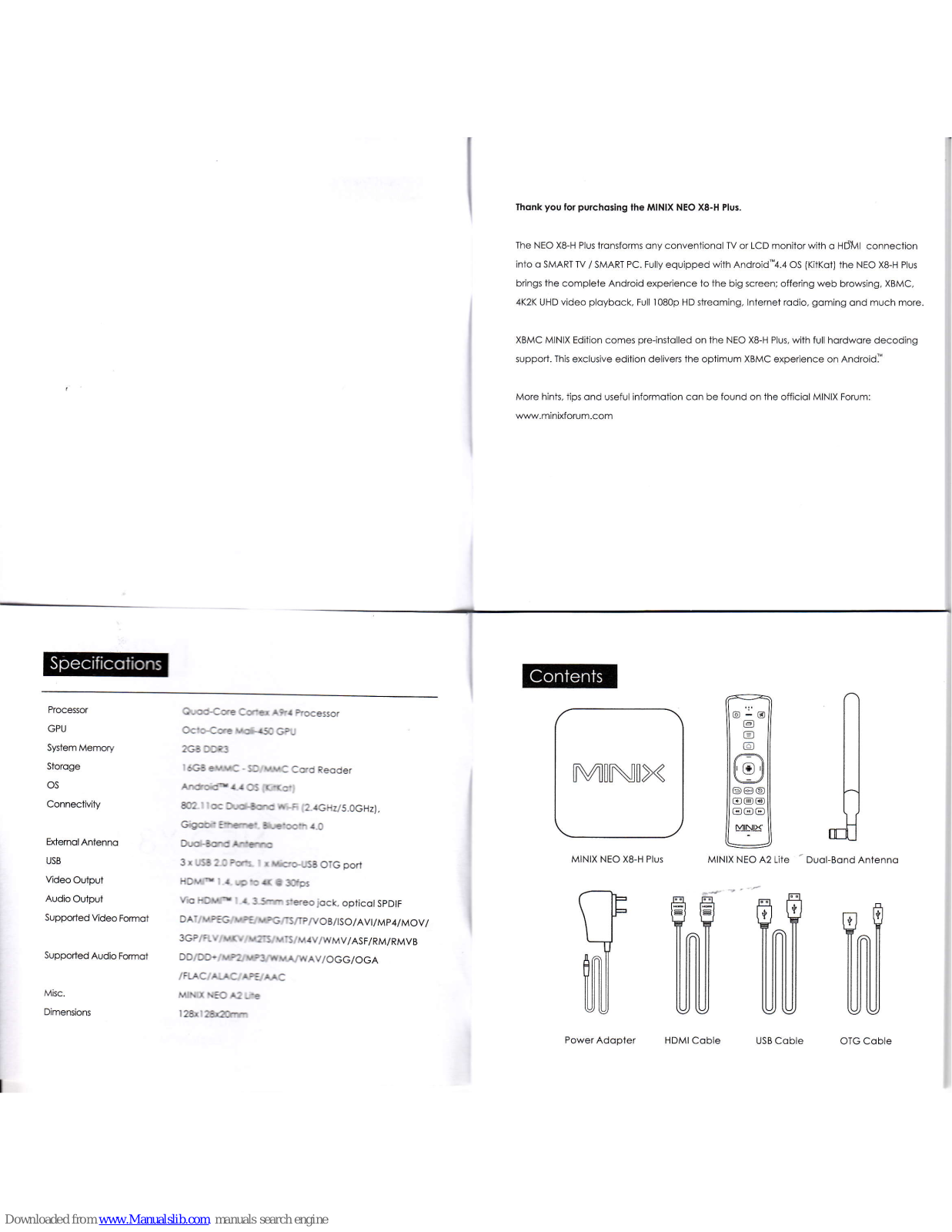 Minix NEO-8H Plus User Manual - ManualMachine.com