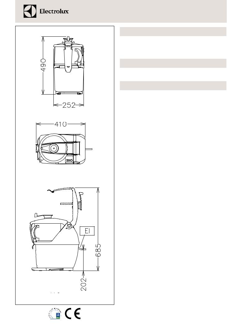 Electrolux TRK45VVE Datasheet