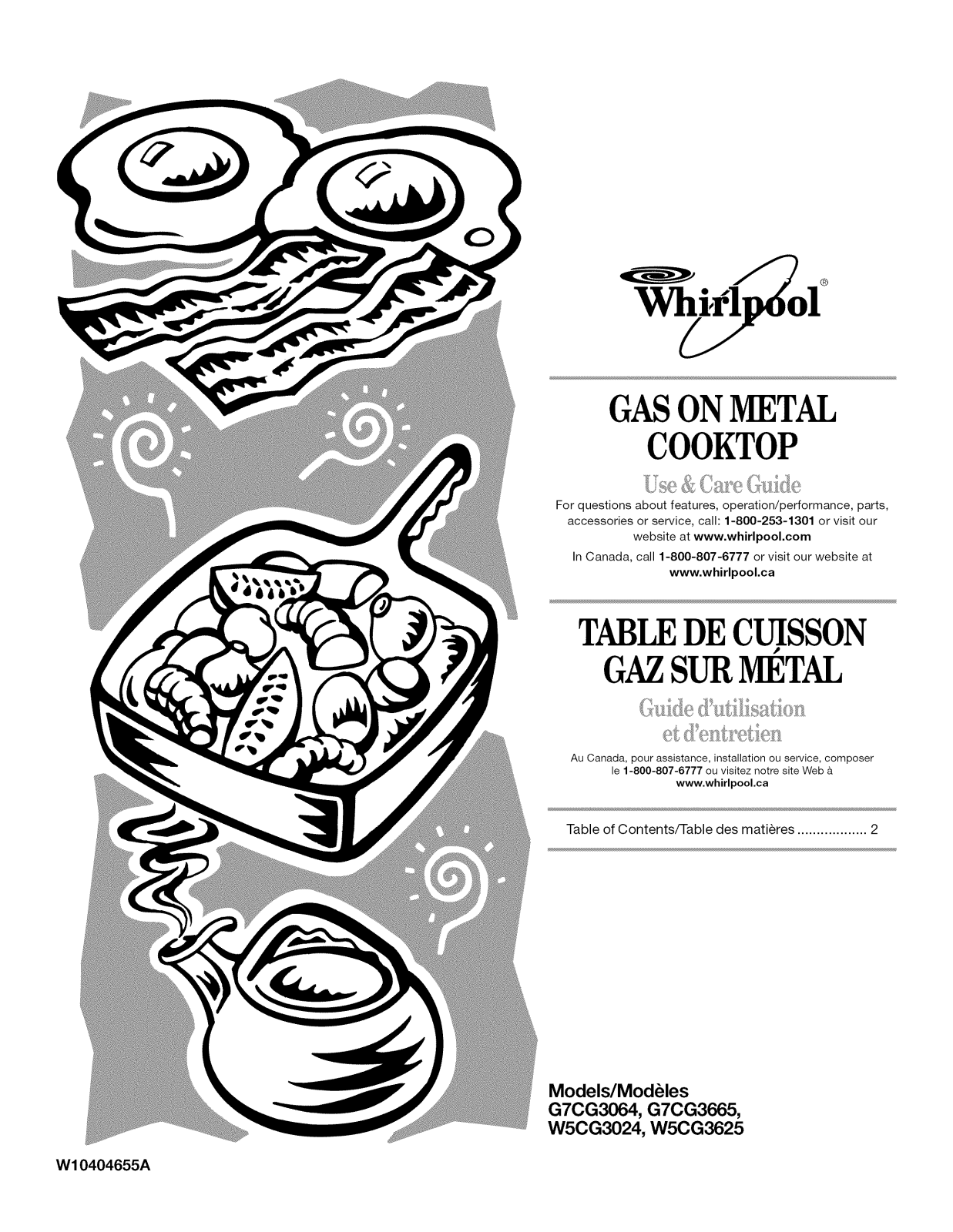 Whirlpool W5CG3024XW01, W5CG3024XT01, W5CG3024XS01, W5CG3024XB01 Owner’s Manual