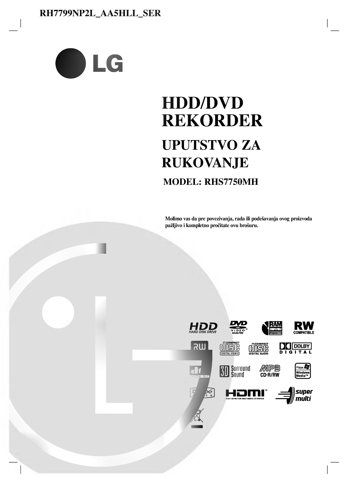 LG RH7799NP2L Owner's Manual