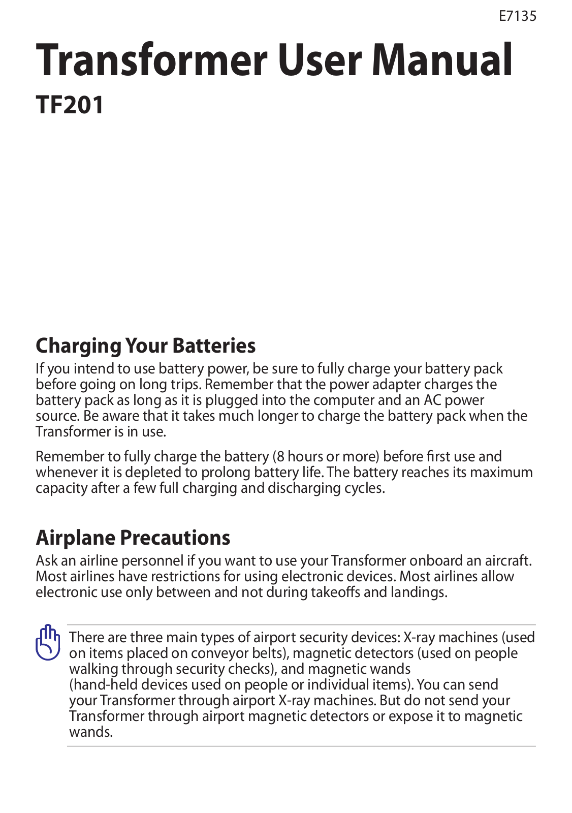 Asus TF201 User Manual