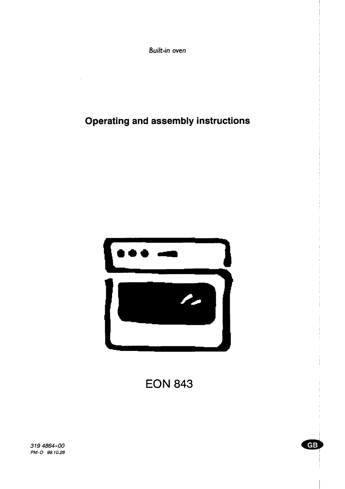 AEG-Electrolux EON843K, EON843W, EON843X, EON843B User Manual