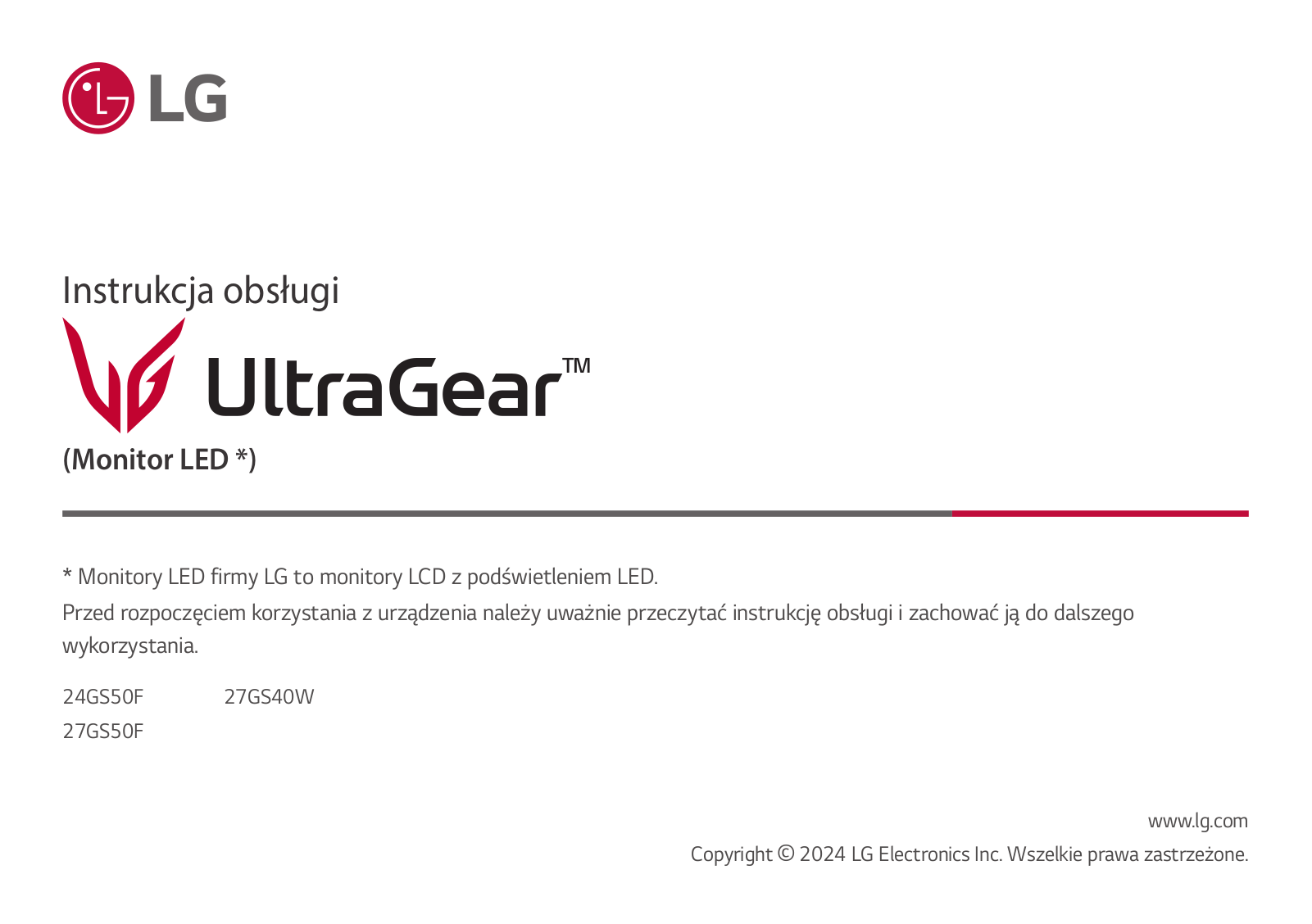 LG 24GS50F, 27GS50F, 27GS40W User guide - ManualMachine.com
