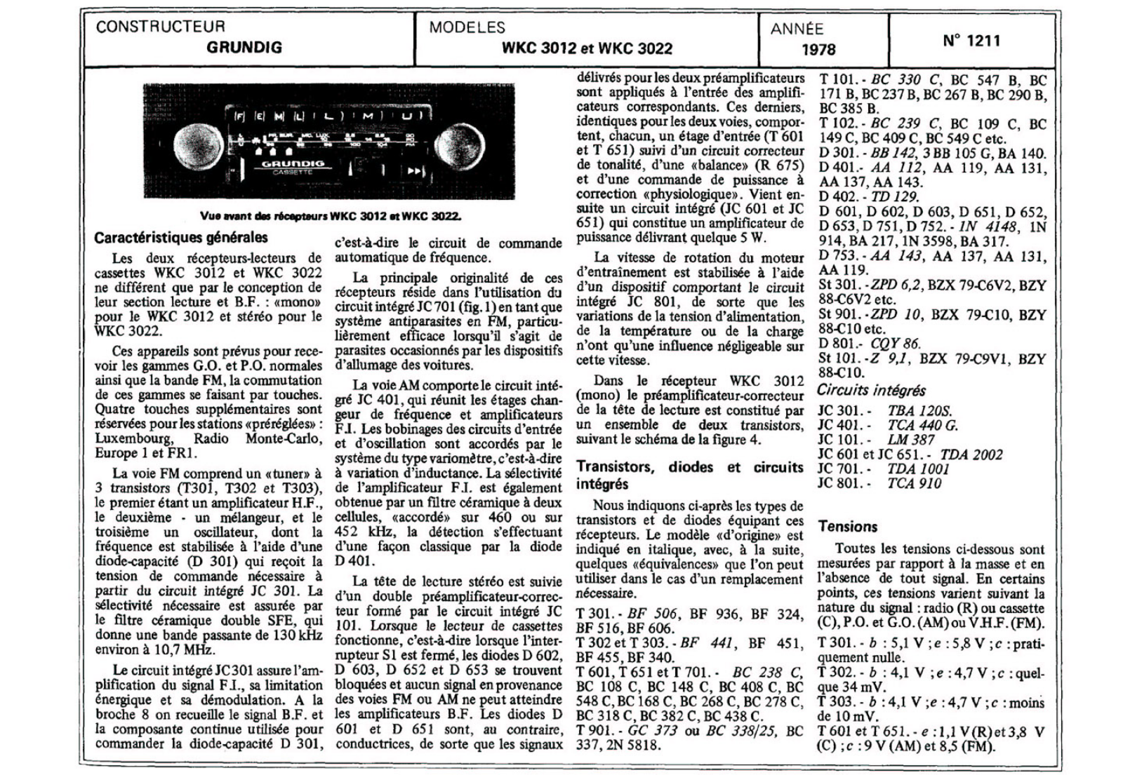 Grundig WKC-3012 Service Manual