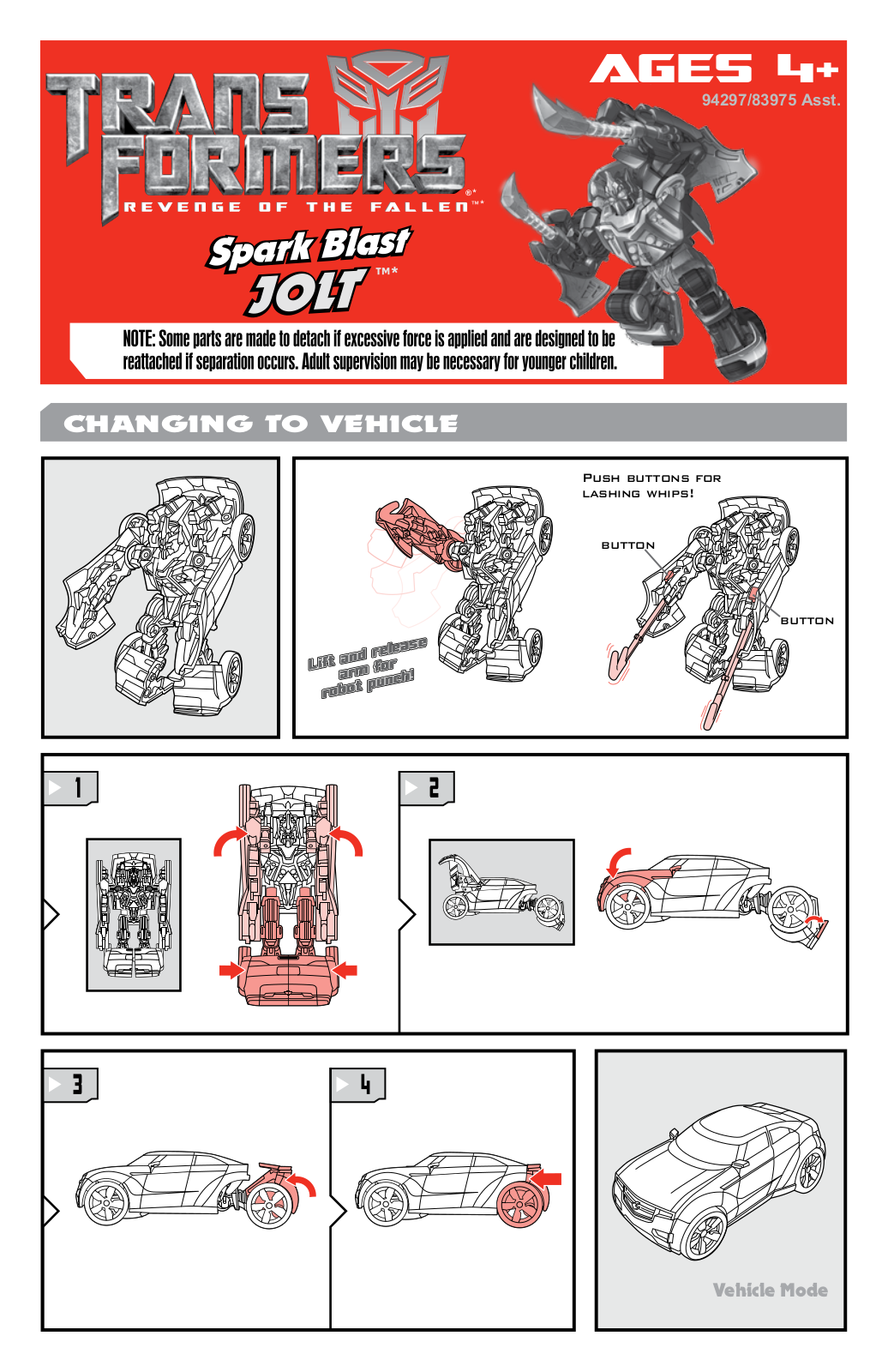 Hasbro TRANSFORMERS SPARK BLAST JOLT User Manual