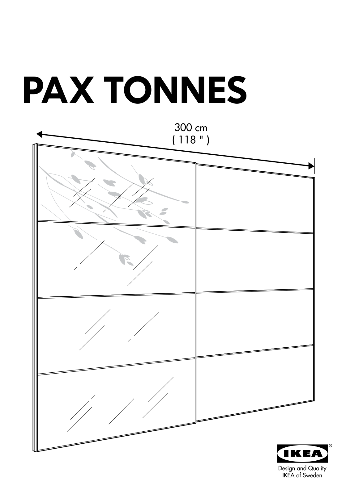 IKEA PAX TONNES SLIDING DOORS 118X93 Assembly Instruction