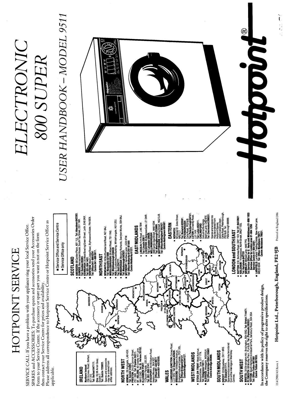 Hotpoint 9511 User Manual