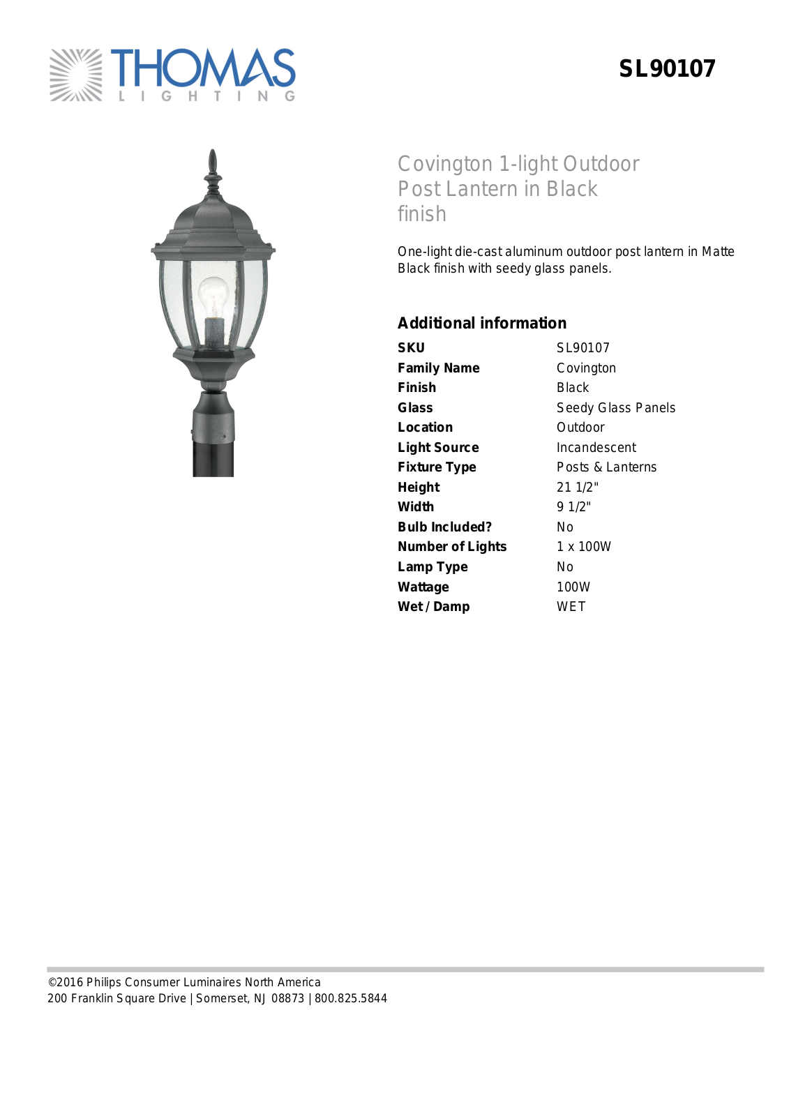 Thomas Lighting SL90107 User Manual - ManualMachine.com