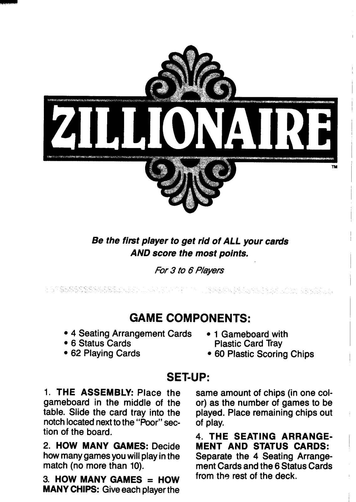 Hasbro ZILLIONAIRE User Manual