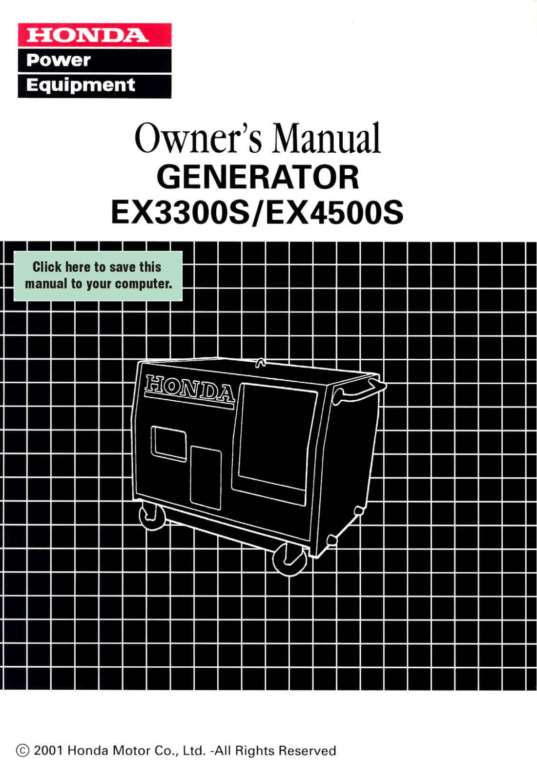 Honda EX3300S, EX4500 Owner's Manual